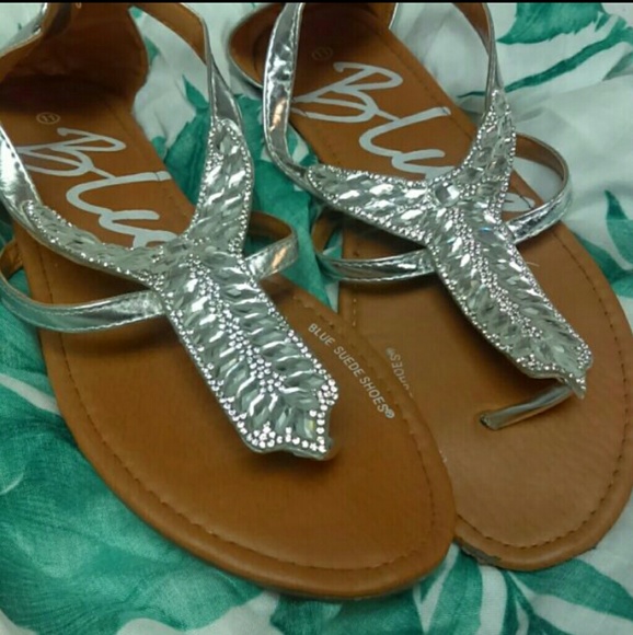blue suede Shoes - Sandals