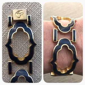 Spartina Navy and Gold Geometric bangle