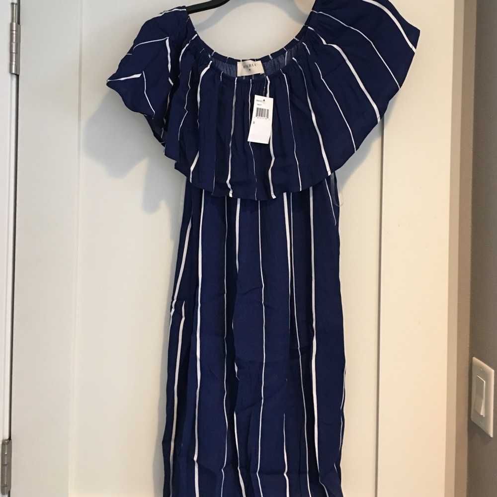 Everly striped off the shoulder dress