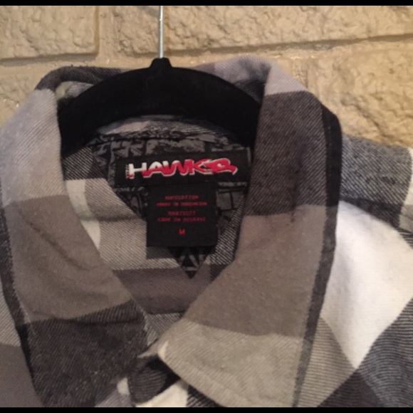 Black, Gray, and White Checkered LS Button Down - Picture 3 of 3