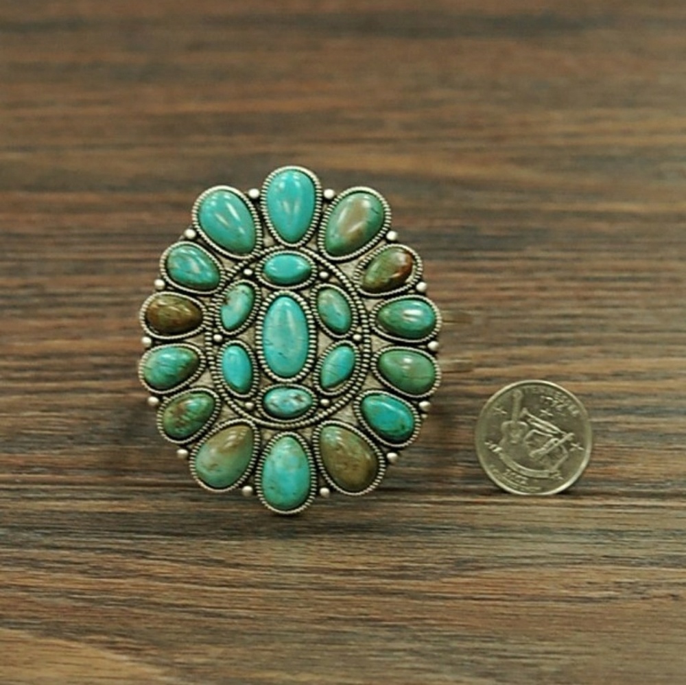 LAST ONE! Turquoise Bangle Cuff Bracelet - Picture 4 of 4