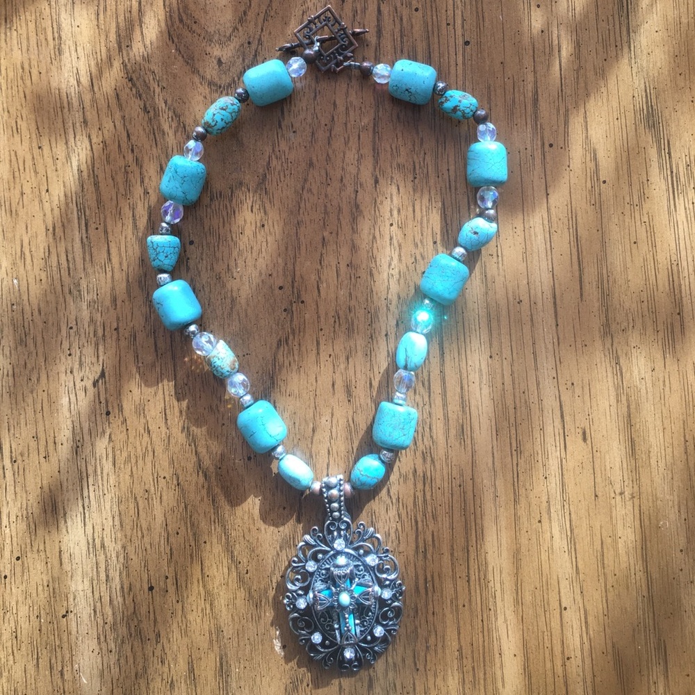 Turquoise Cross Necklace