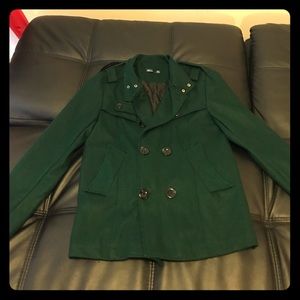 Men's Forest Green Slim fit Peacoat Sz M