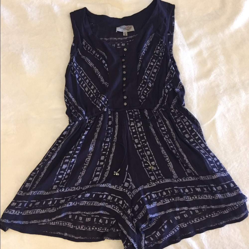 Purple patterned romper