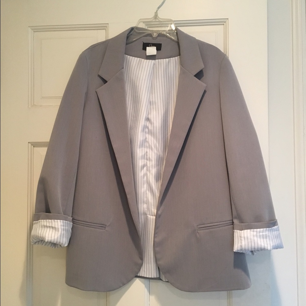 Designer aqua grey blazer