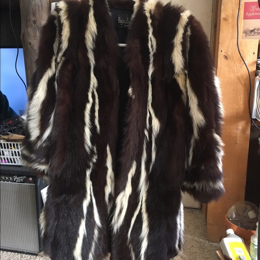Skunk fur coat