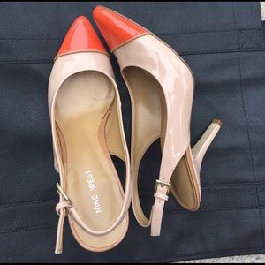Nine West dual tone patent leather, size 7M