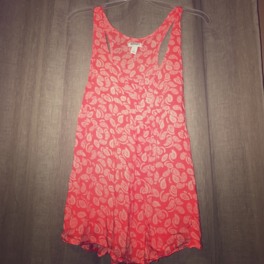 Orange paisley print tank