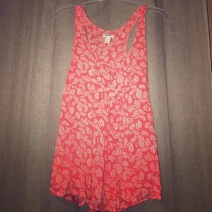 Orange paisley print tank
