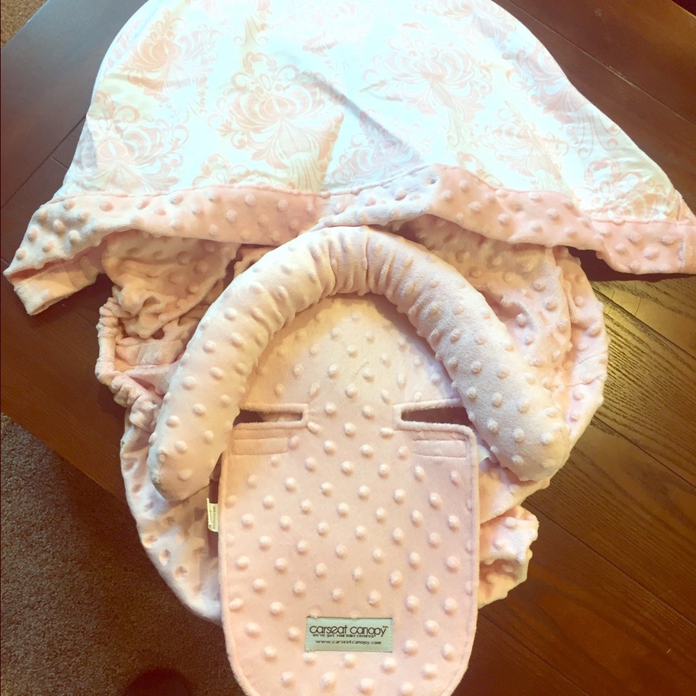 Baby Girl Pink Carseat Canopy Set
