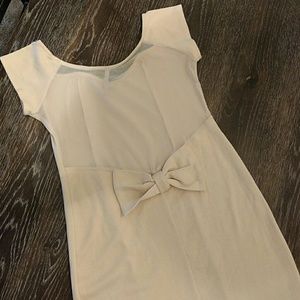 ✨DONATING SOON✨ Beige Bow Back Mini Dress