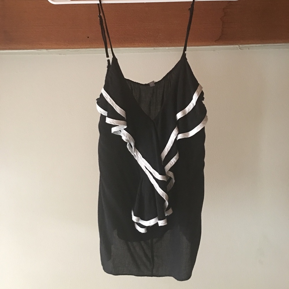 Black and White Ruffle Cami
