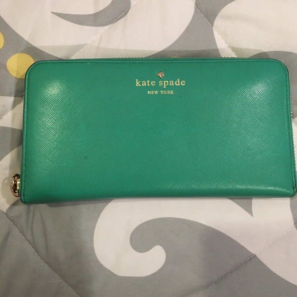 Turquoise/teal Kate spade Zip wallet