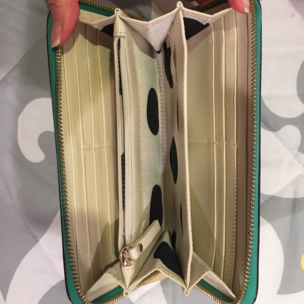 Turquoise/teal Kate spade Zip wallet - Picture 2 of 4