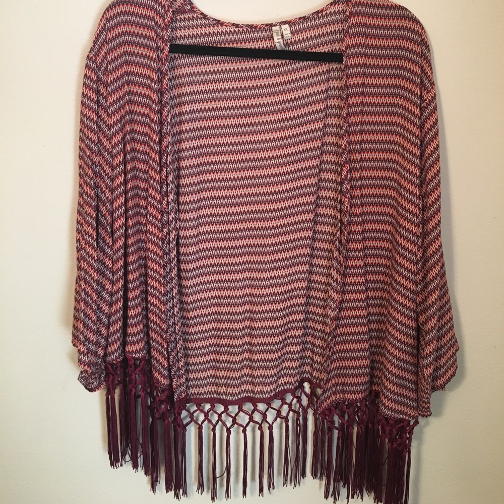 Chevron kimono cover up