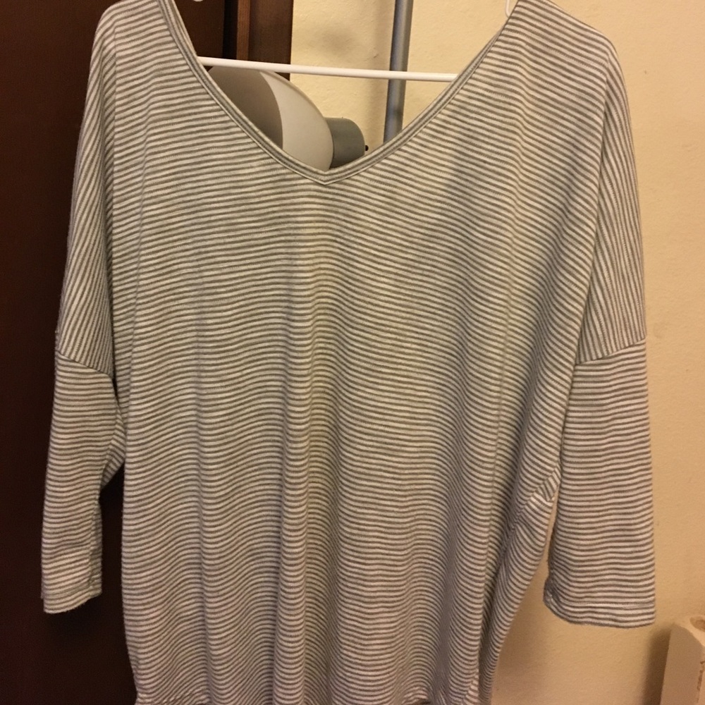 Maurices stripped top with cross detailing