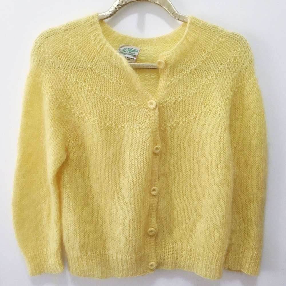 McMullen Wool Cardigan, Yellow,Vintage, Hong Kong