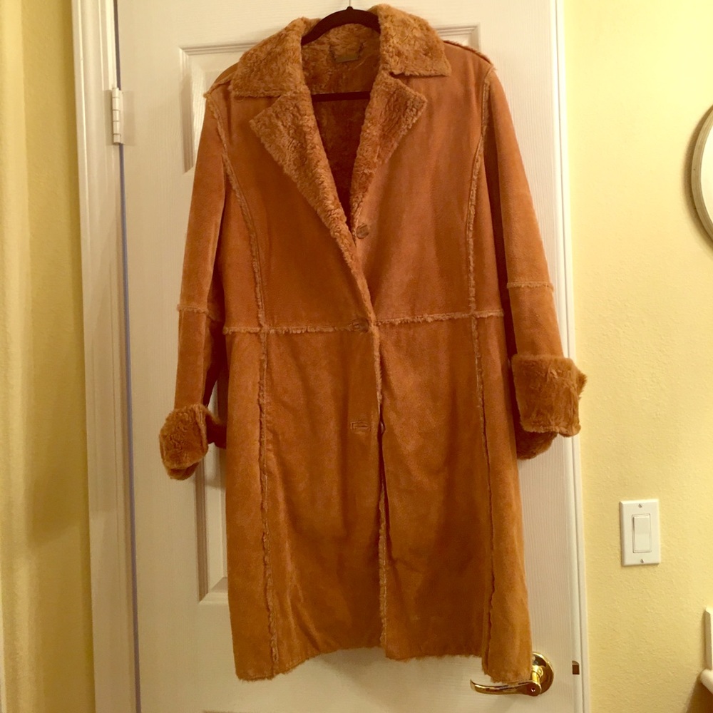 Genuine leather/suede duster jacket