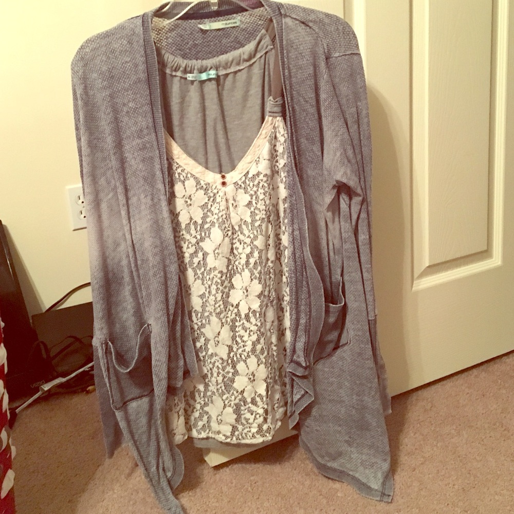 Cardigan and lace tank!