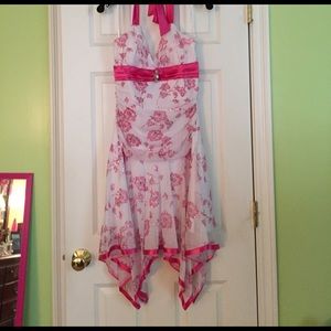 Pink and white party dress