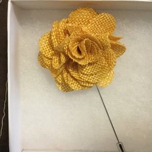 Lapel Pin: Burlap Flower