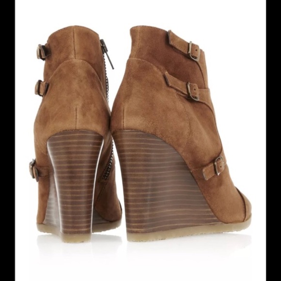 J. Crew Greer Cognac Wedge Booties - Picture 2 of 4