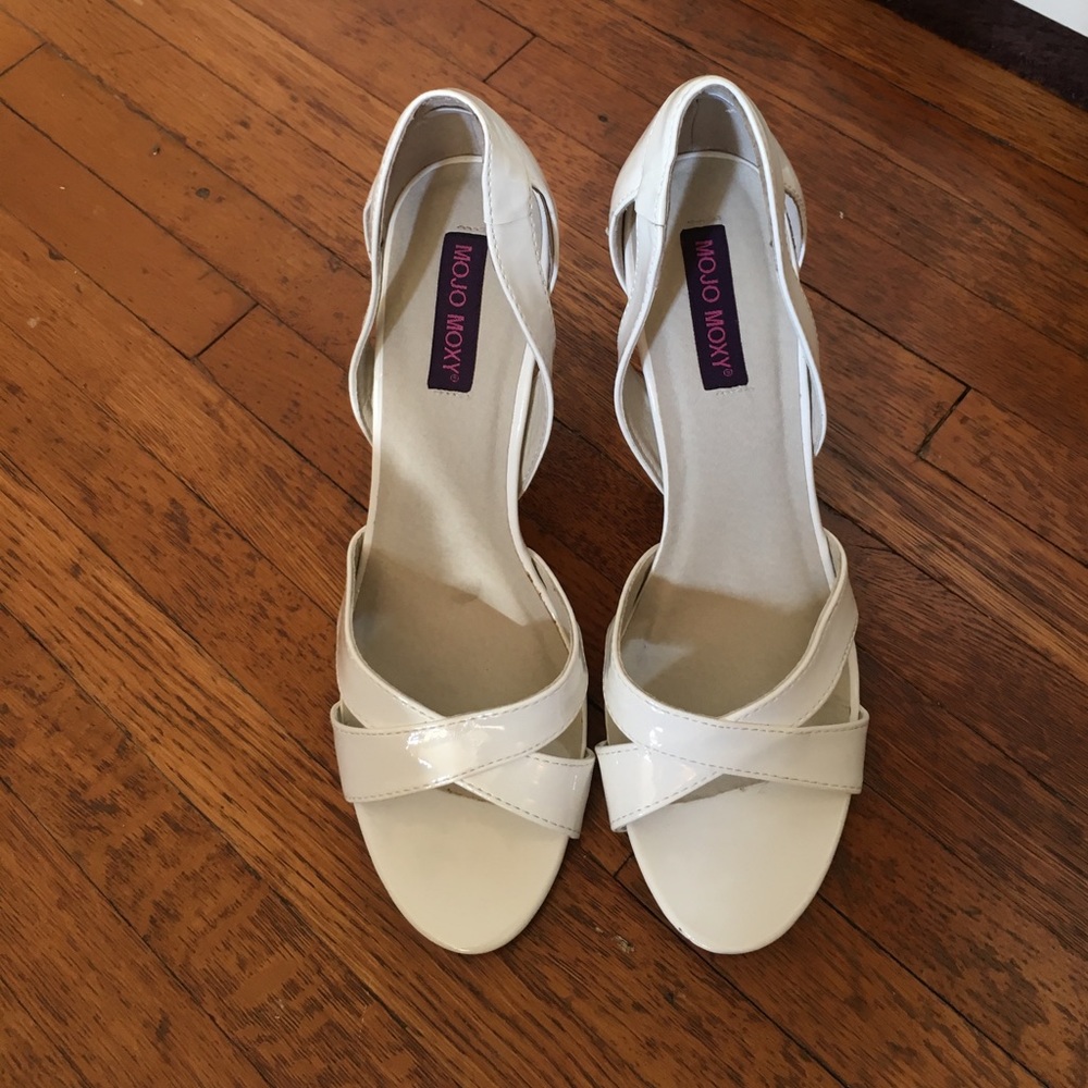 White Lucy Dress Pump, Strappy High Heel Sandals