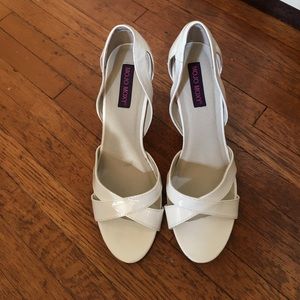 White Lucy Dress Pump, Strappy High Heel Sandals