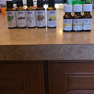 Lot of 8 essential oils, NOW and Aura Cacia brands