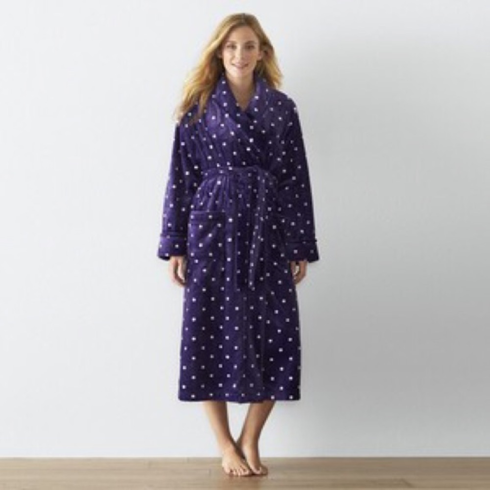 Plush Purple Dot Robe