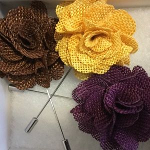 Lapel Pin- Burlap flower for him or her!