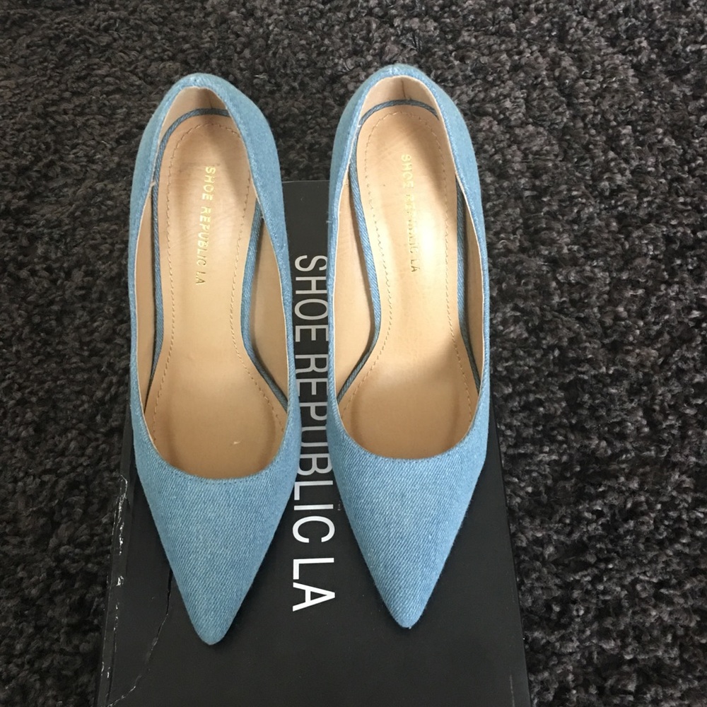 Denim Shoe republic heels size 8