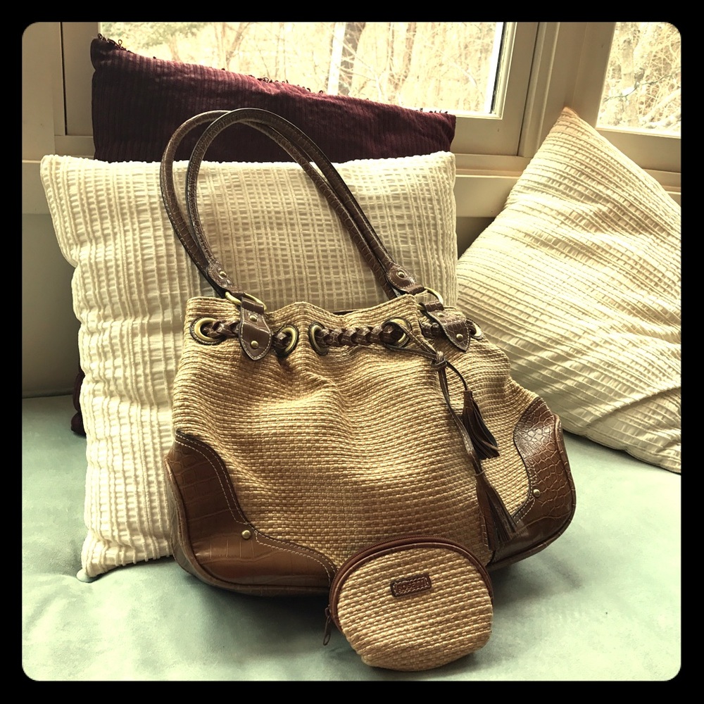 Rosetti Jute Handbag with Purse