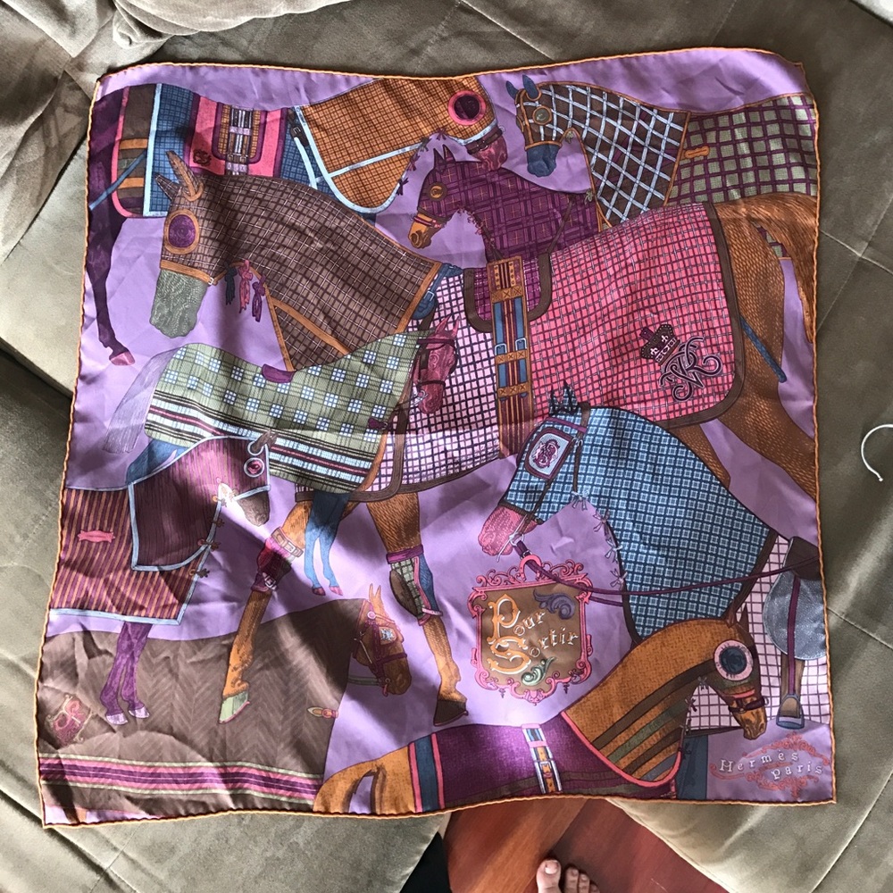 Hermes 100% silk scarf