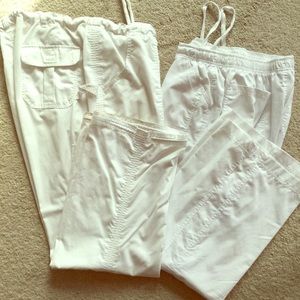 Bundle White Scrub Pants