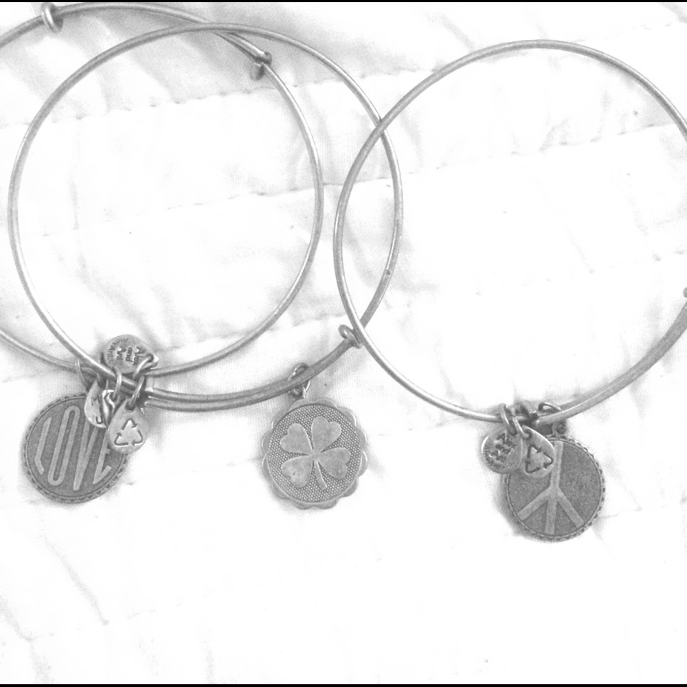 Alex & Ani Bangles (3 pack charm bundle)