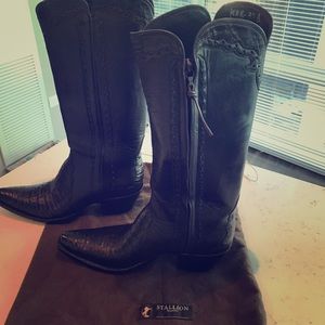 Stallion Woman's Caiman Crocodile Triad Boots
