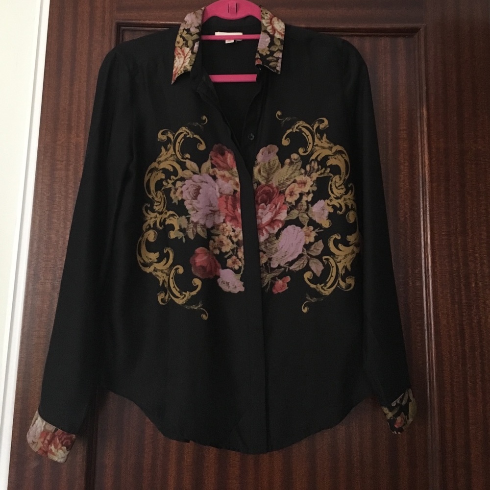 Floral Print Button Down Shirt - image 1