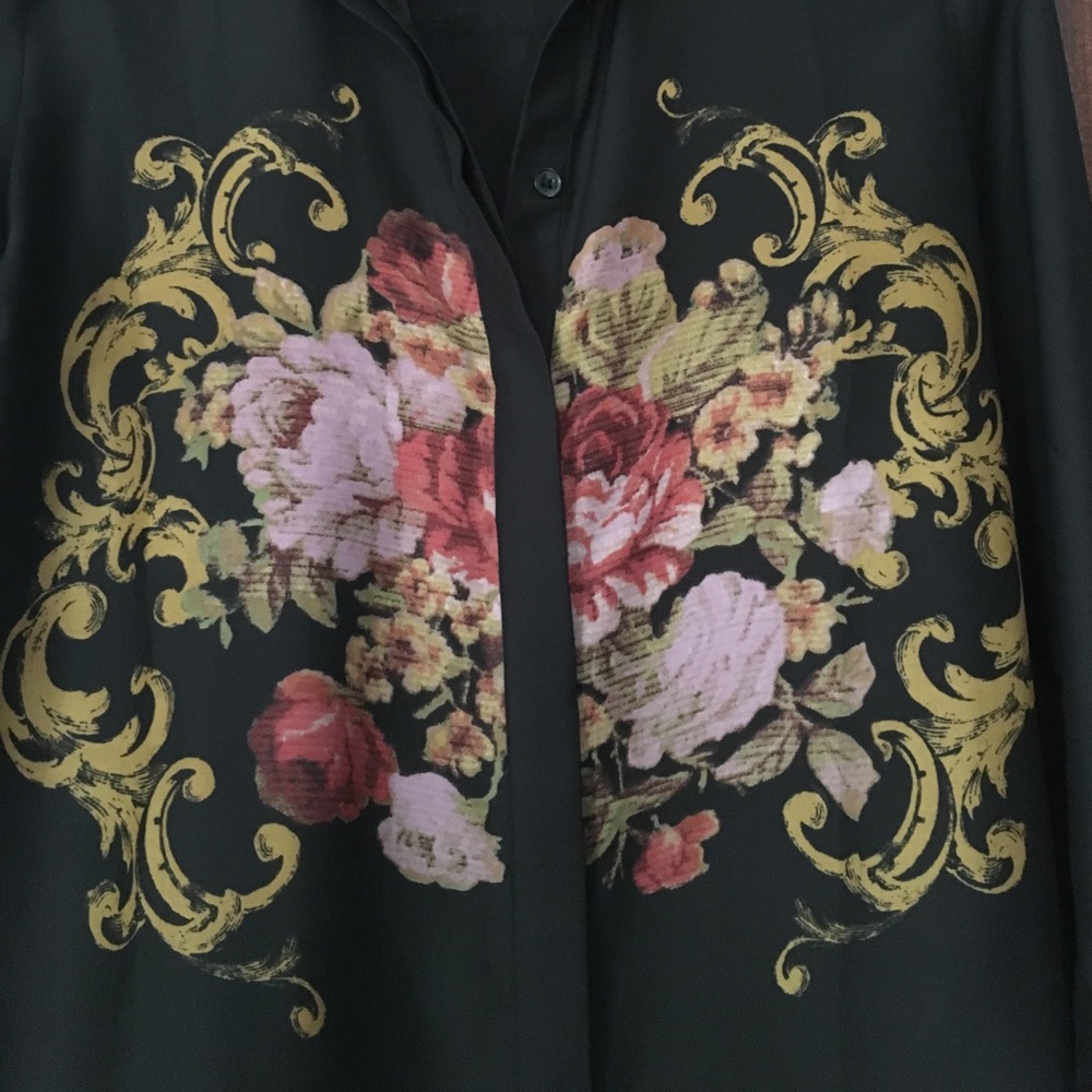 Floral Print Button Down Shirt - image 2