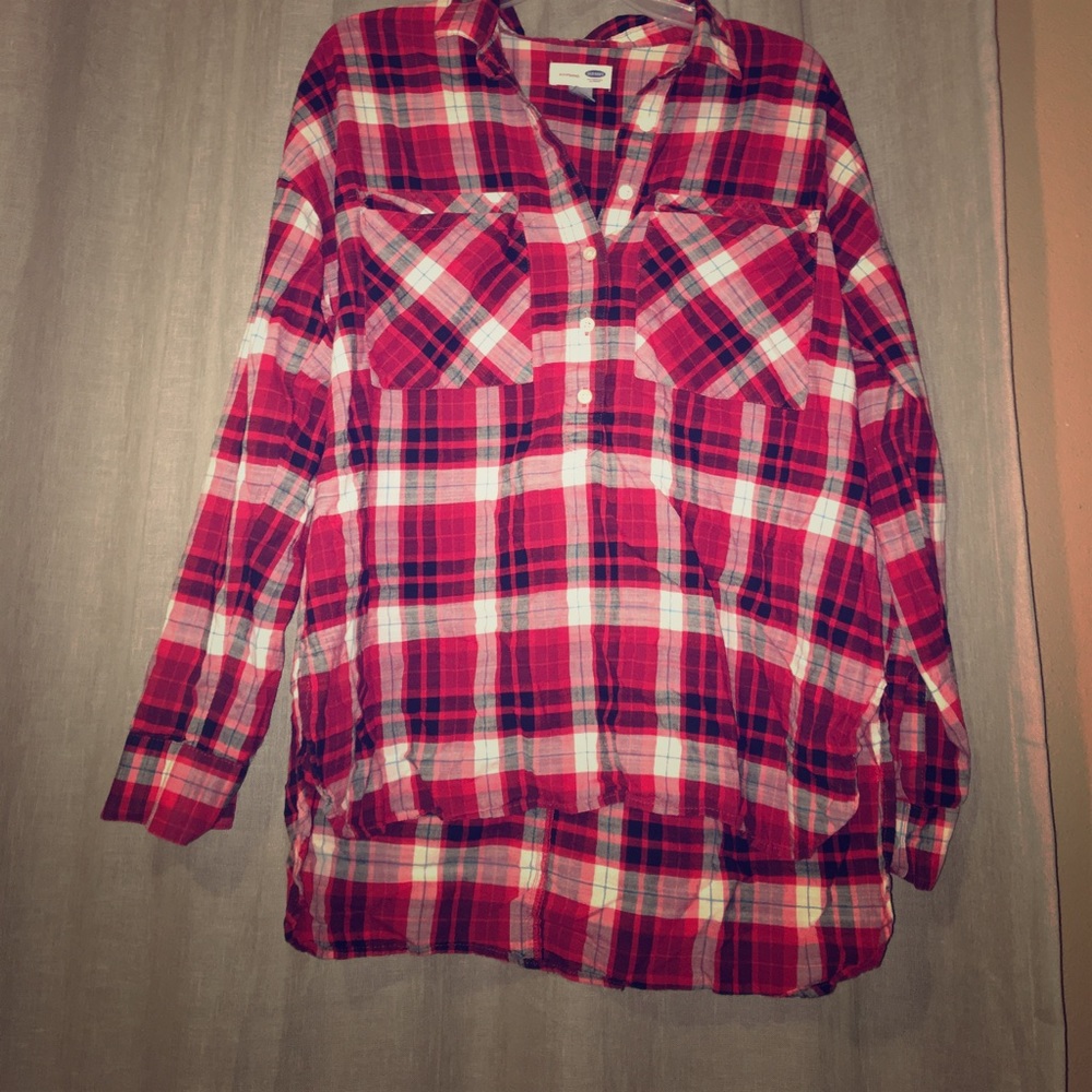 Collard red plaid tunic