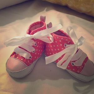 Pink heart high tops newborn