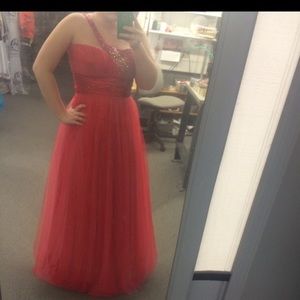 Red and Pink Prom dress