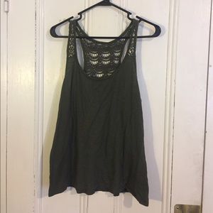 AEO Army Green Lace Tank Top