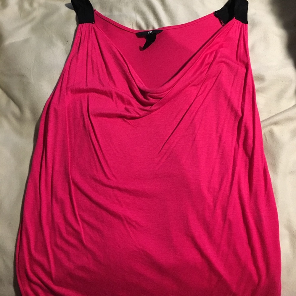 Pink and black tank