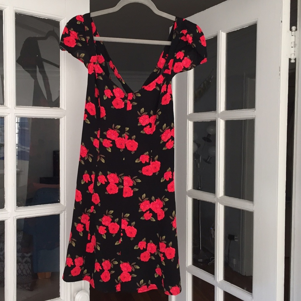 Light weight black floral dress