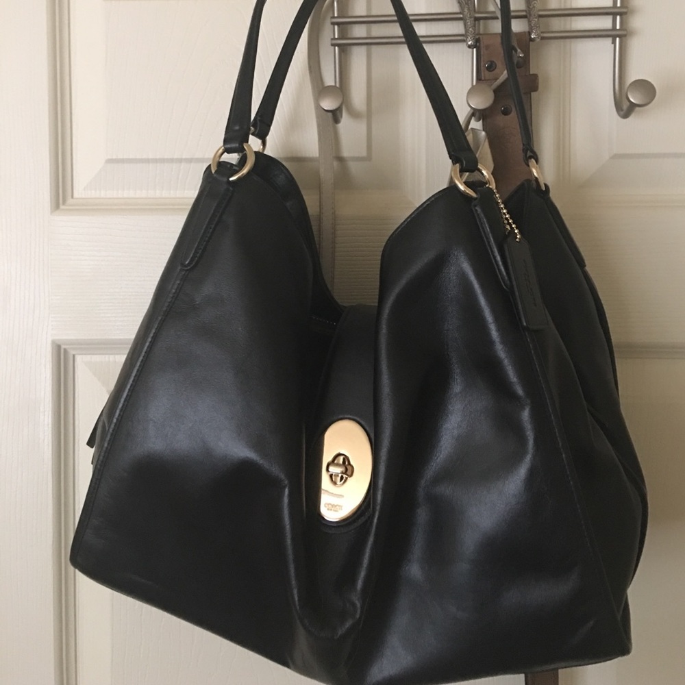 Black leather coach purse- NWT