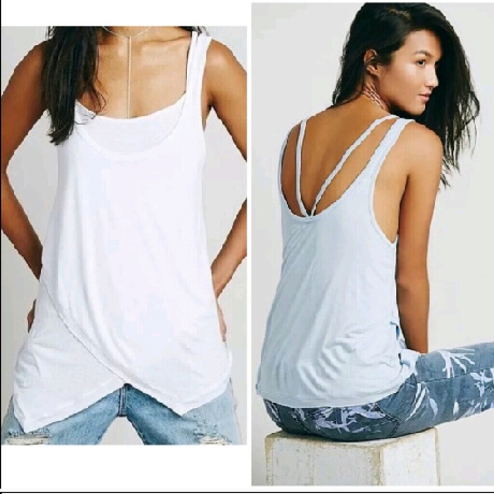 FREE PEOPLE MAUI STRAPPY WHITE TANK TOP