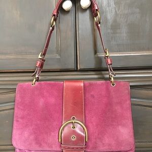 Vintage Coach bag with matching wristlet and belt