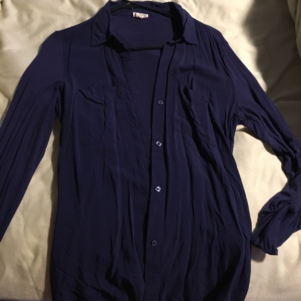 Navy Button down blouse