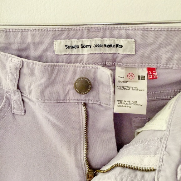 ✨UNIQLO Skinny Mid-Rise Jeans in Dusty Purple✨ - Picture 4 of 5